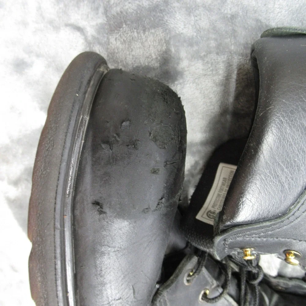 Red Wing Work Boots Mens 13 D Black Leather‎ Safety Steel Toe Lace-Up USA Made